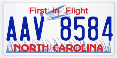 NC license plate AAV8584