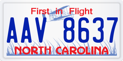 NC license plate AAV8637
