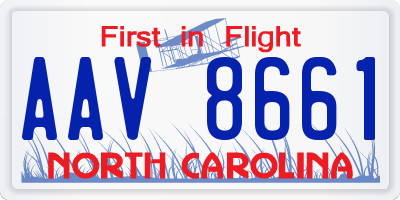 NC license plate AAV8661