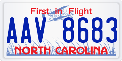 NC license plate AAV8683