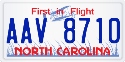 NC license plate AAV8710