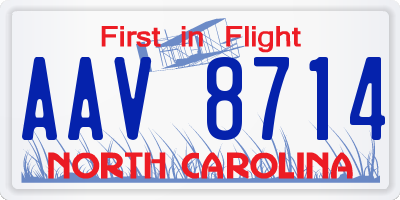 NC license plate AAV8714