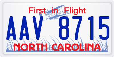 NC license plate AAV8715
