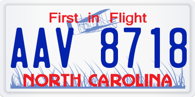 NC license plate AAV8718