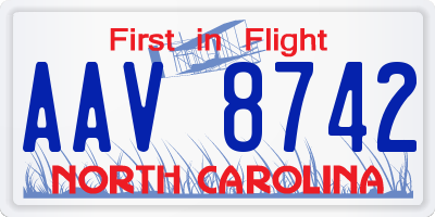NC license plate AAV8742