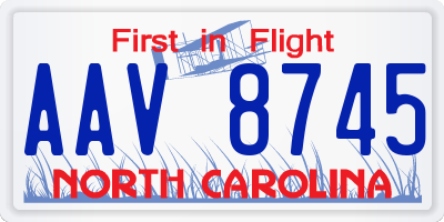 NC license plate AAV8745
