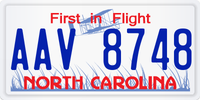 NC license plate AAV8748