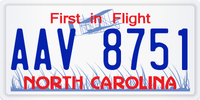 NC license plate AAV8751