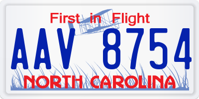 NC license plate AAV8754