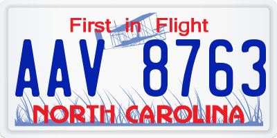 NC license plate AAV8763