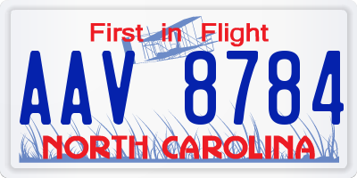 NC license plate AAV8784