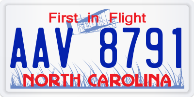 NC license plate AAV8791