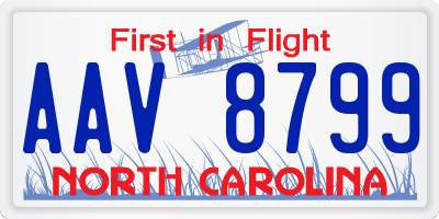 NC license plate AAV8799