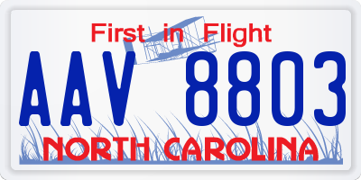 NC license plate AAV8803