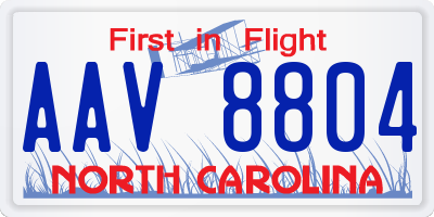 NC license plate AAV8804