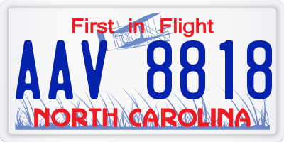 NC license plate AAV8818