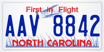 NC license plate AAV8842