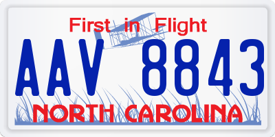 NC license plate AAV8843