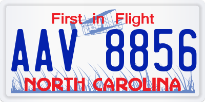 NC license plate AAV8856