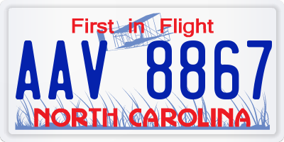 NC license plate AAV8867