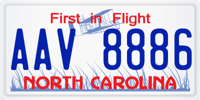 NC license plate AAV8886
