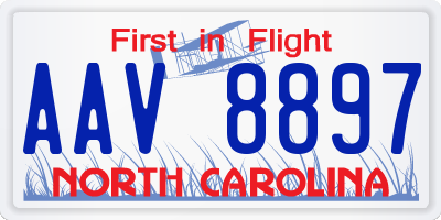 NC license plate AAV8897
