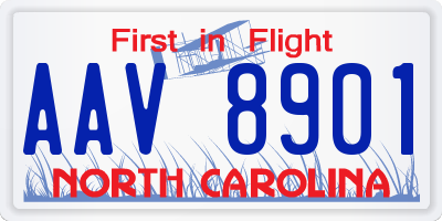 NC license plate AAV8901