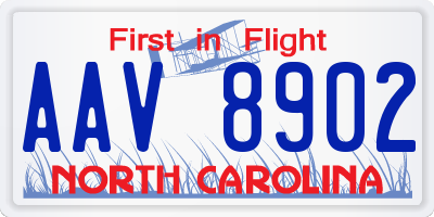 NC license plate AAV8902