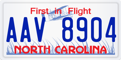 NC license plate AAV8904