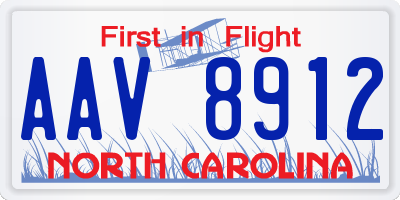 NC license plate AAV8912