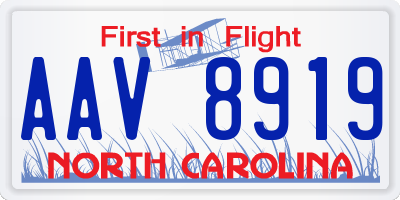 NC license plate AAV8919