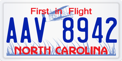NC license plate AAV8942