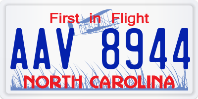 NC license plate AAV8944
