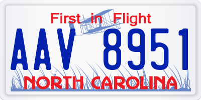 NC license plate AAV8951