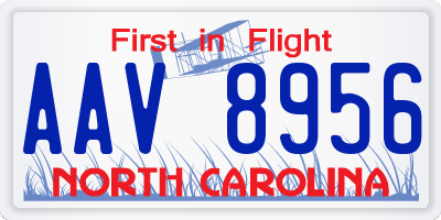 NC license plate AAV8956