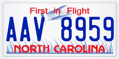 NC license plate AAV8959