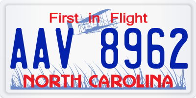 NC license plate AAV8962