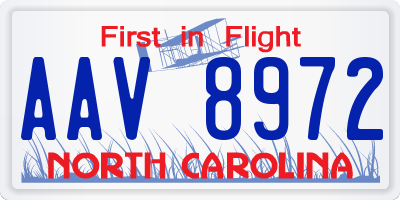 NC license plate AAV8972