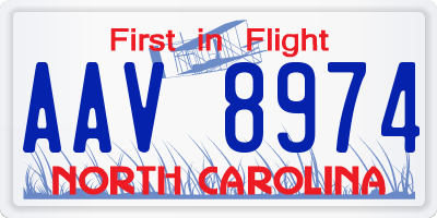 NC license plate AAV8974