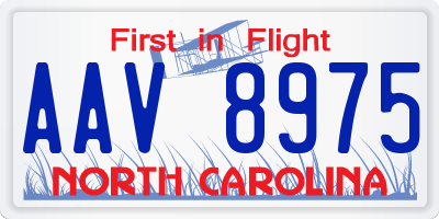 NC license plate AAV8975