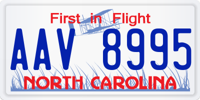 NC license plate AAV8995