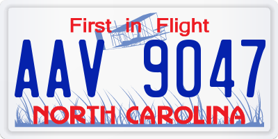 NC license plate AAV9047