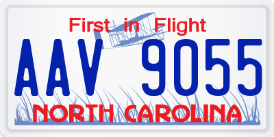 NC license plate AAV9055