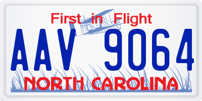 NC license plate AAV9064