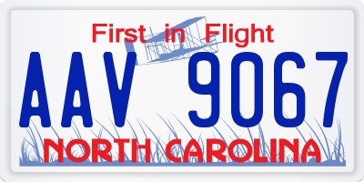 NC license plate AAV9067
