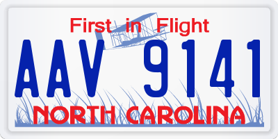 NC license plate AAV9141