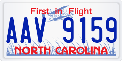 NC license plate AAV9159