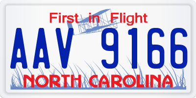 NC license plate AAV9166