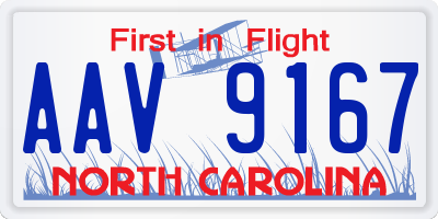 NC license plate AAV9167