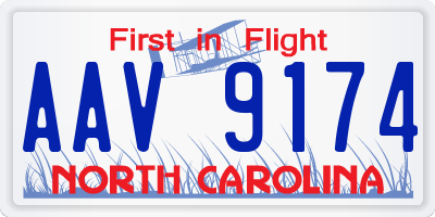 NC license plate AAV9174